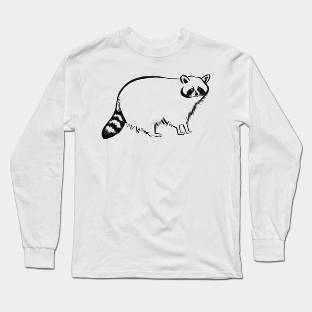 Funny Raccoon Long Sleeve T-Shirt by Griffelkinn